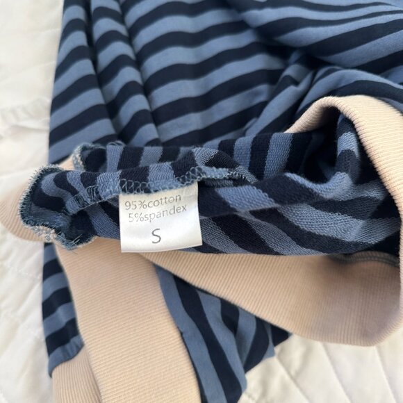 Women Oversized Striped Color Block Long Sleeve Crew Neck Sweatshirt - Picture 5 of 6